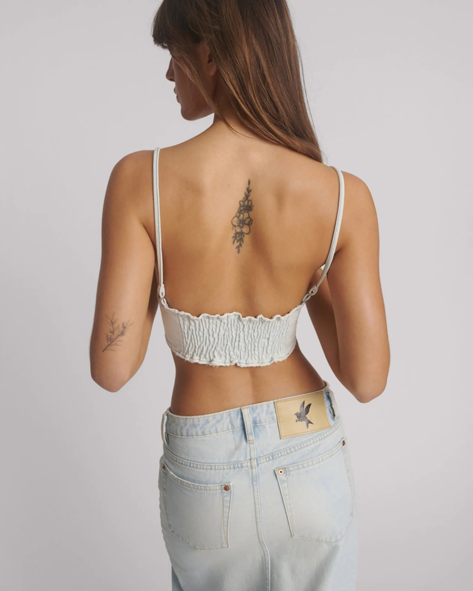 Denim Heart Backless Crop Top - Le Surf Blue | One Teaspoon | OneTeaspoon
