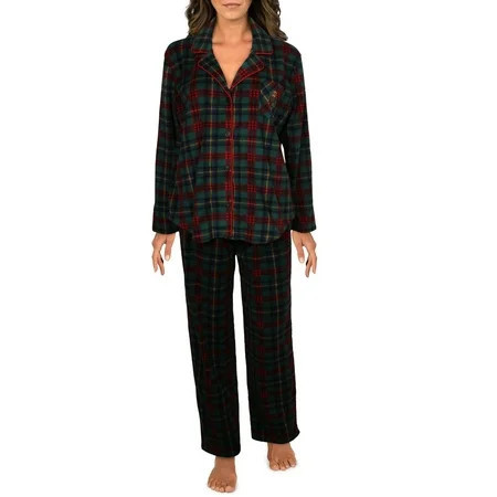 Lauren Ralph Lauren Womens Fleece 2PC Pajama Set Green S | Walmart (US)