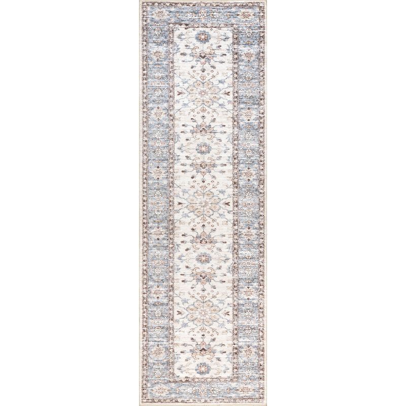 nuLOOM Gemma Machine Washable Transitional Floral Area Rug | Target