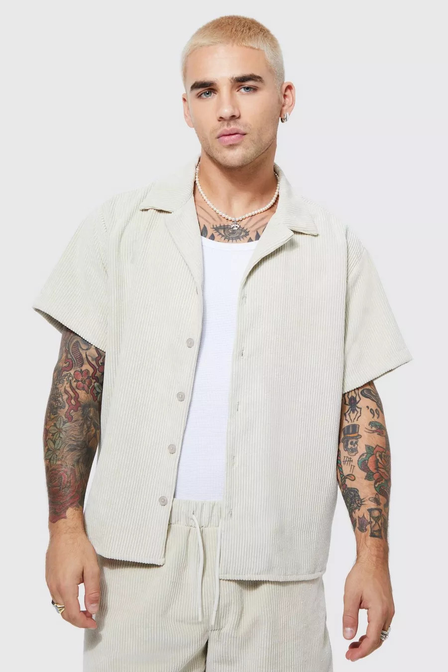 Boxy Fit Cord Shirt | Boohoo.com (US & CA)