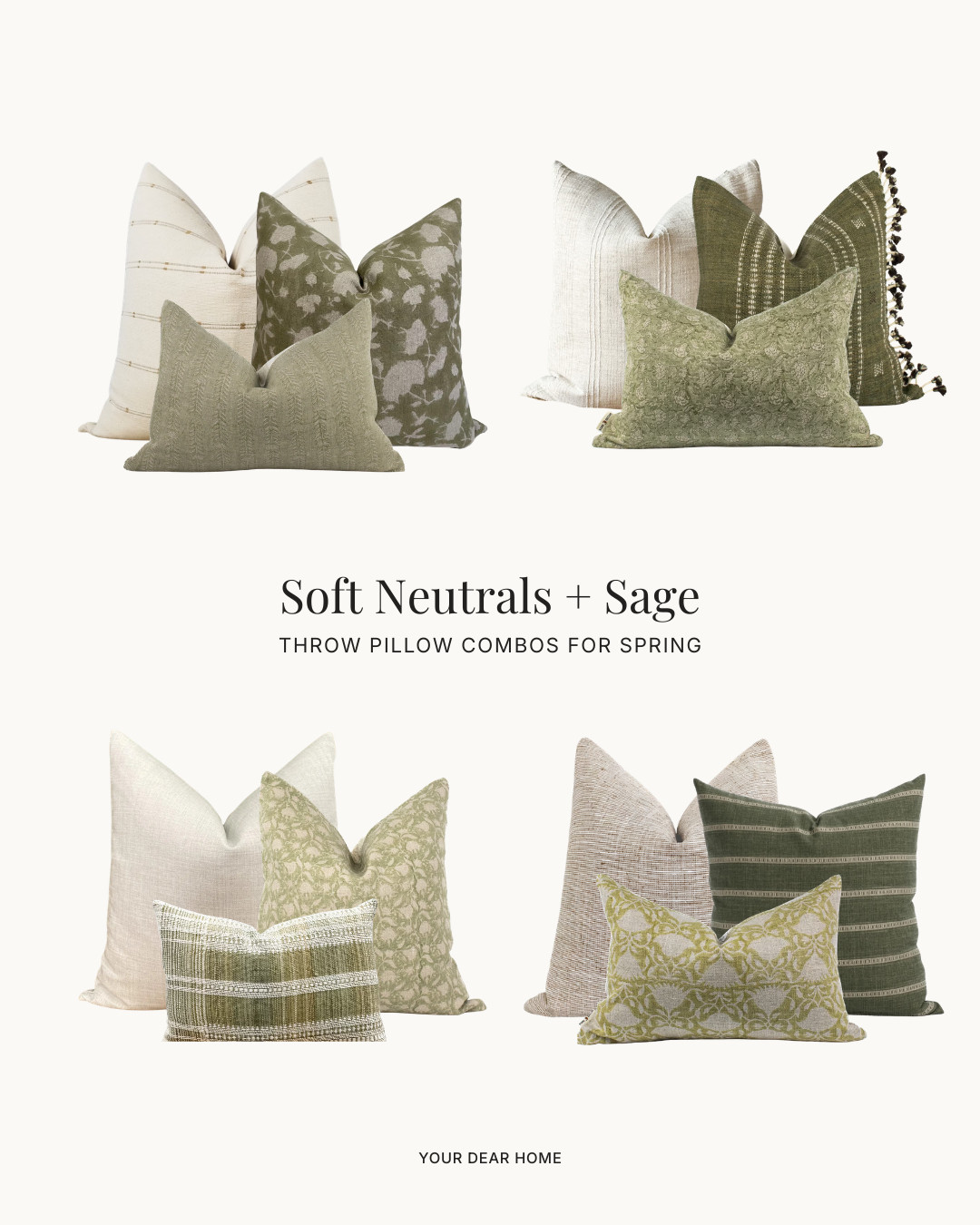 Soft neutrals paired with sage are perfect for spring, bringing in just enough color while keeping the overall look calm, light, and easy to style. 

 #LTKSeasonal #LTKHome