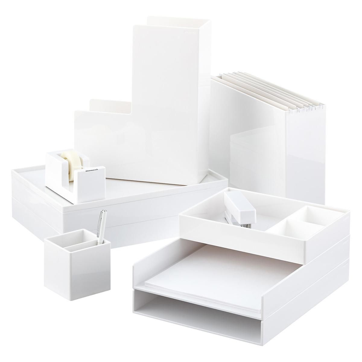 Poppin Small Accessory Tray White | The Container Store
