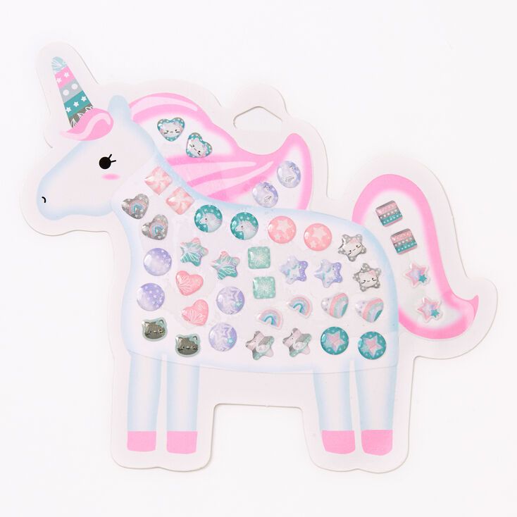 Claire's Club Unicorn Stick On Earrings - 40 Pack | Claire's (US)