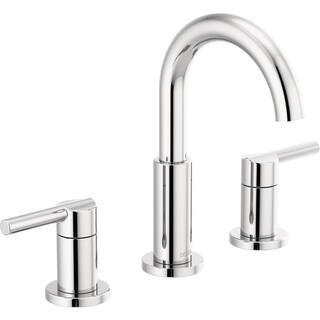 Nicoli J-Spout 8 in. Widespread 2-Handle Bathroom Faucet in Chrome | The Home Depot