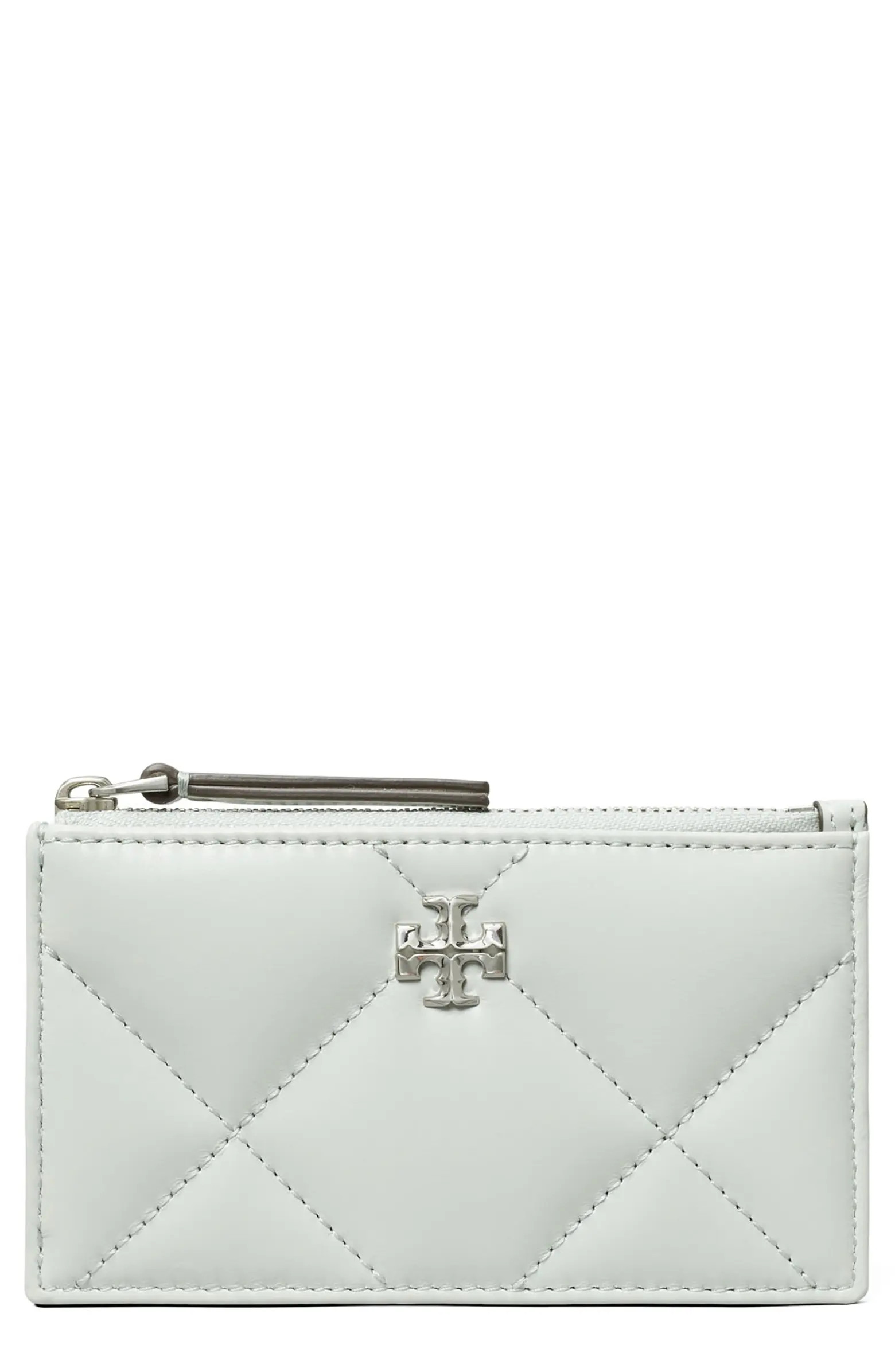 Kira Diamond Quilted Leather Zip Card Case | Nordstrom