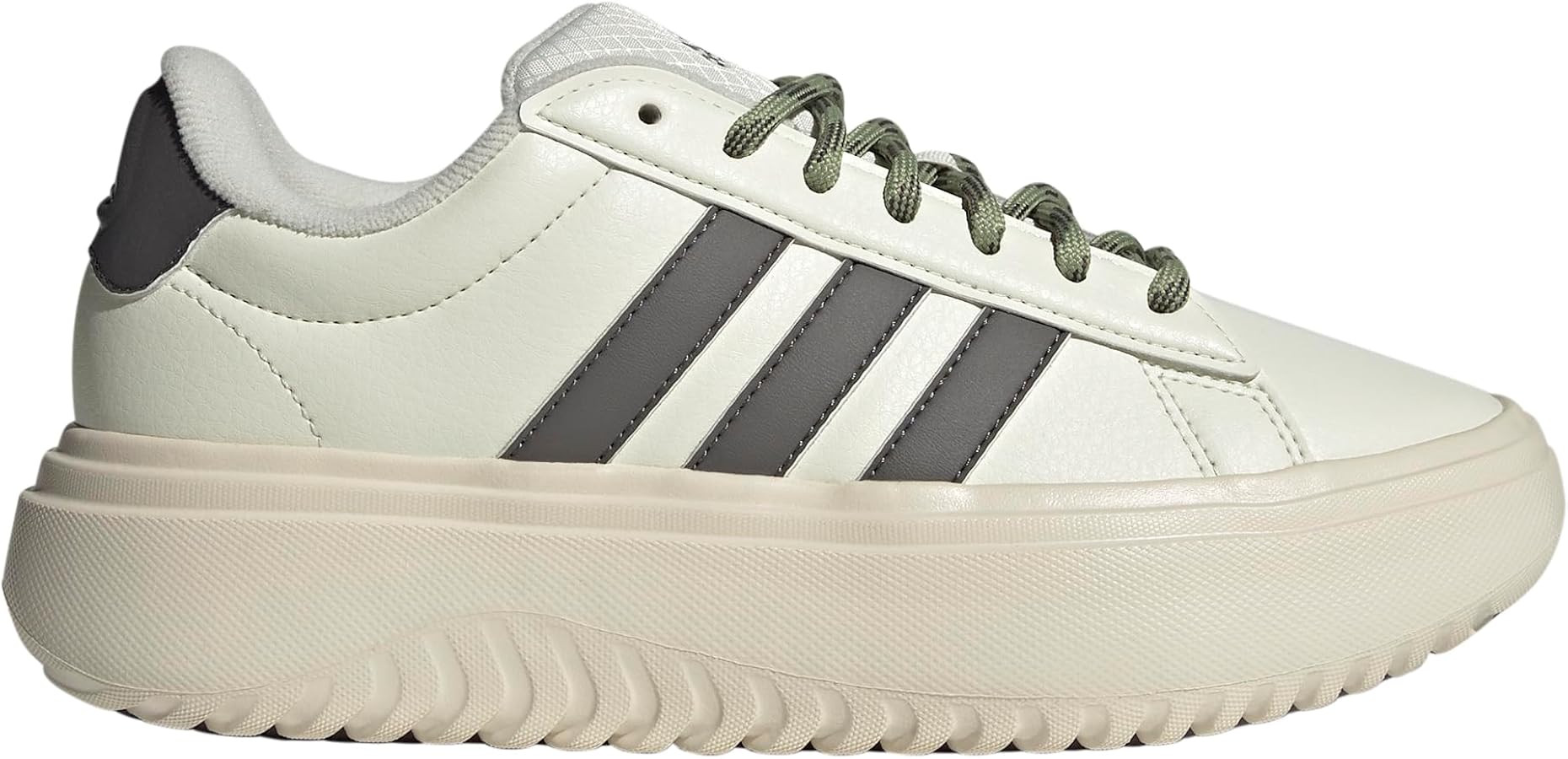 adidas Womens Grand Court Platform Sneakers Shoes Casual - White | Amazon (US)