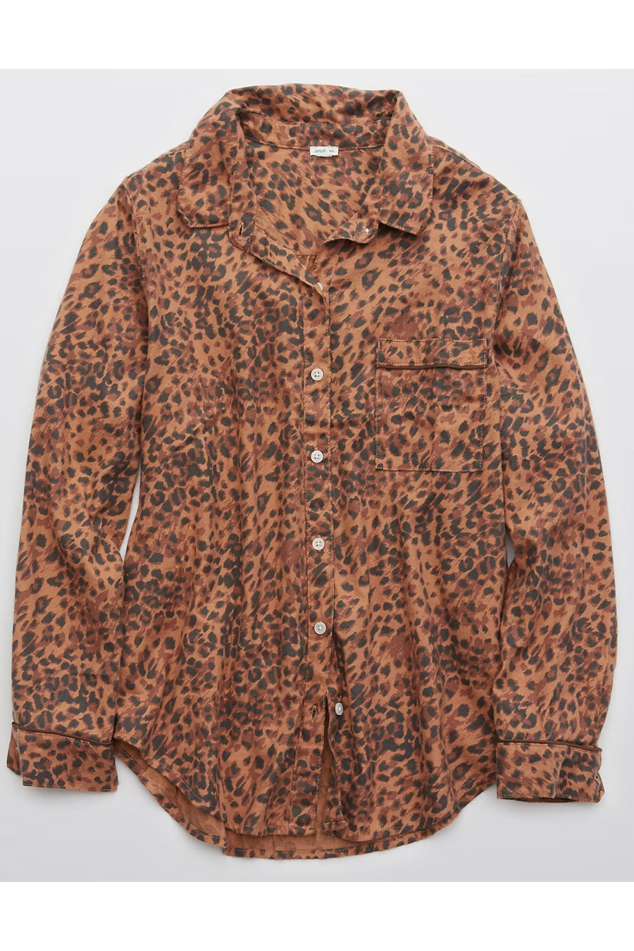 Aerie Flannel Pajama Shirt Women's Raw Sienna S | American Eagle Outfitters (US & CA)