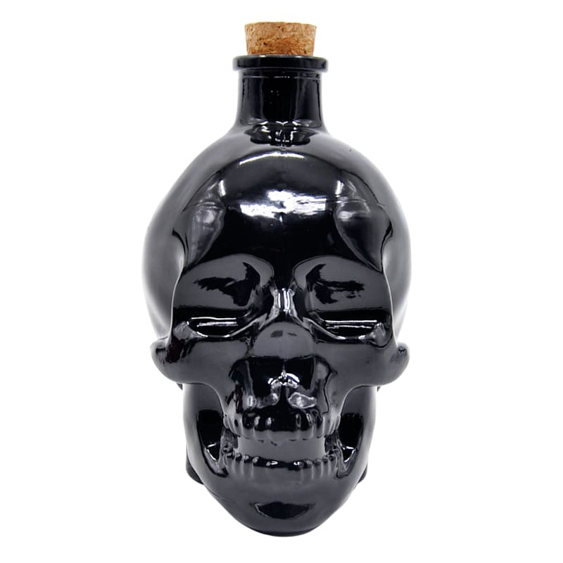 Black Glass Halloween Skull, 5.7" | At Home