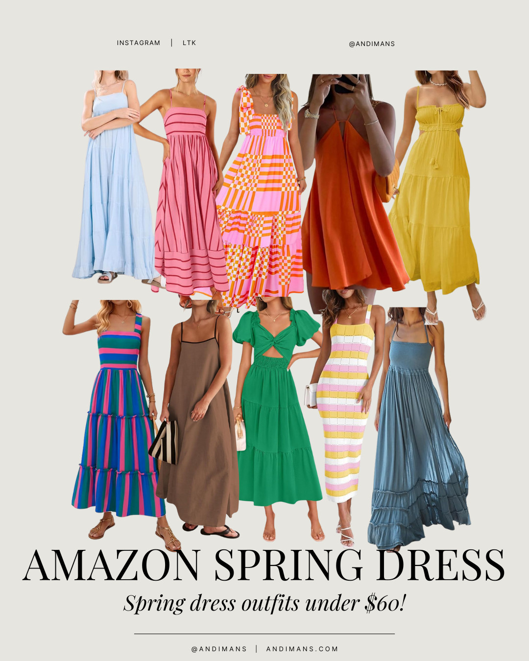 Easy, flattering dresses that are perfect for spring vacations, weekends away, and everyday plans, without the high price tag. All under $60! 

 #LTKootd #LTKOver40 #LTKFindsUnder50
