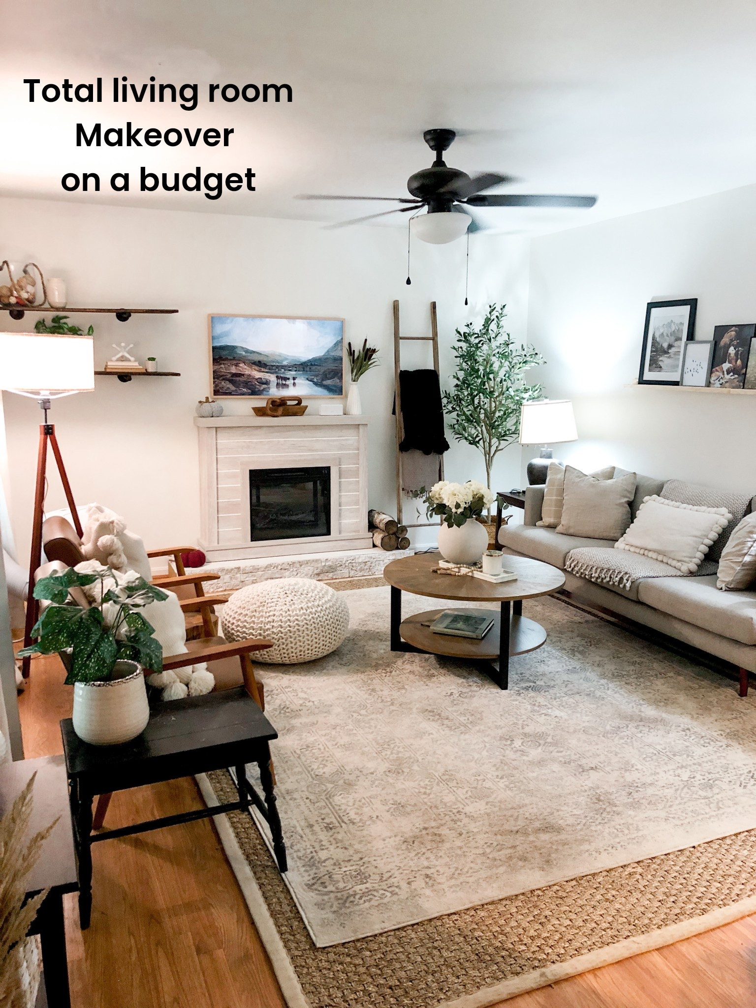 Living room makeover on a budget. A small living room gets a complete makeover the exact details are at https://freshairandfalselashes.com/small-living-room-makeover/
#livingroomdecor #smalllivingroom #budgetdecor

#LTKSaleAlert #LTKFindsUnder100 #LTKHome