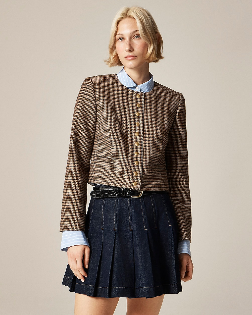 Bridgette lady jacket in houndstooth wool blend | J. Crew US