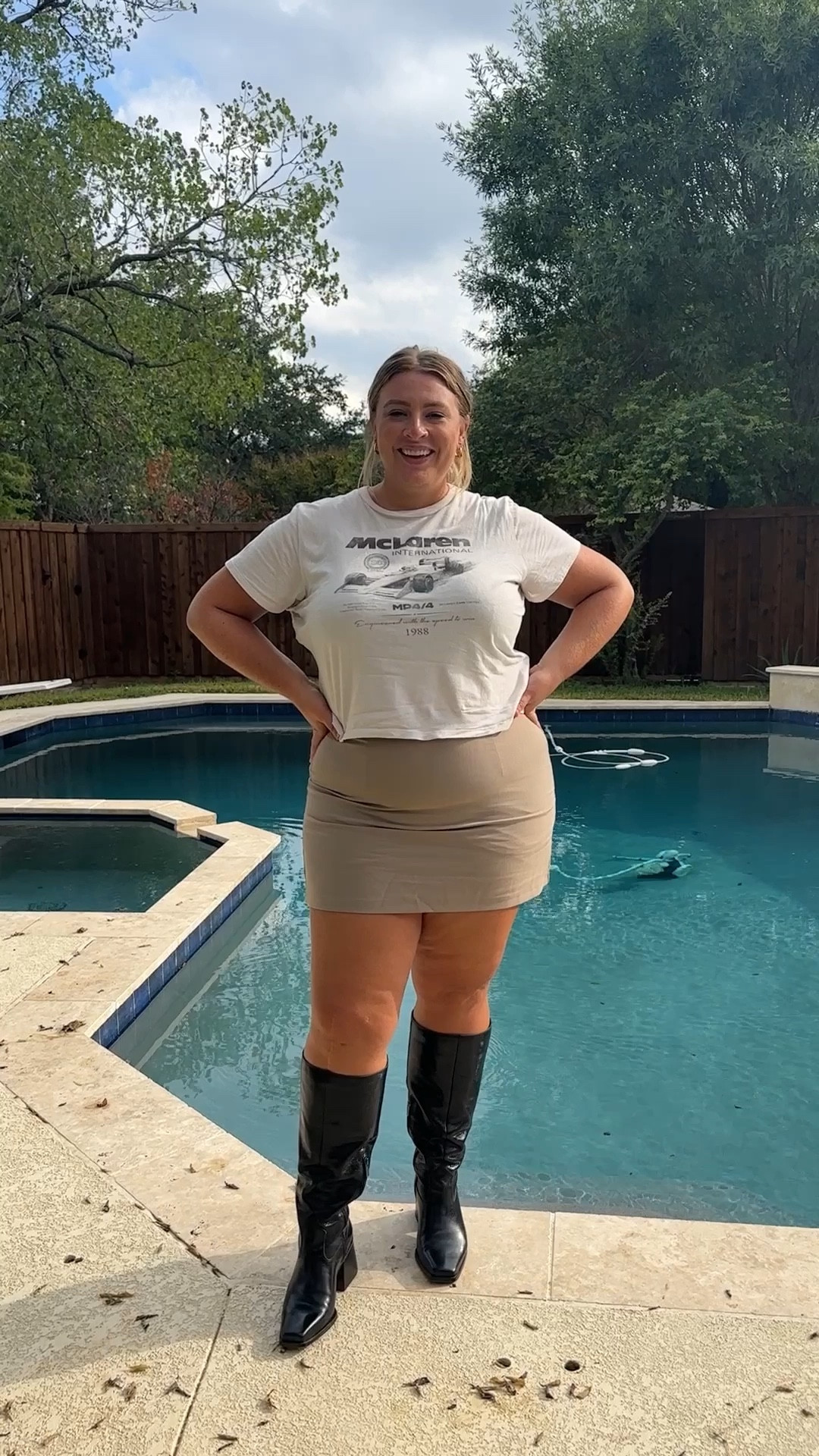 Fall knee high wide calf boots and skort outfit idea from Abercrombie 

#LTKmidsize #LTKSeasonal #LTKshoecrush