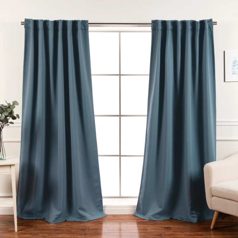 Bantam Solid Blackout Thermal Rod Pocket Curtain Panels (Set of 2) | Wayfair North America