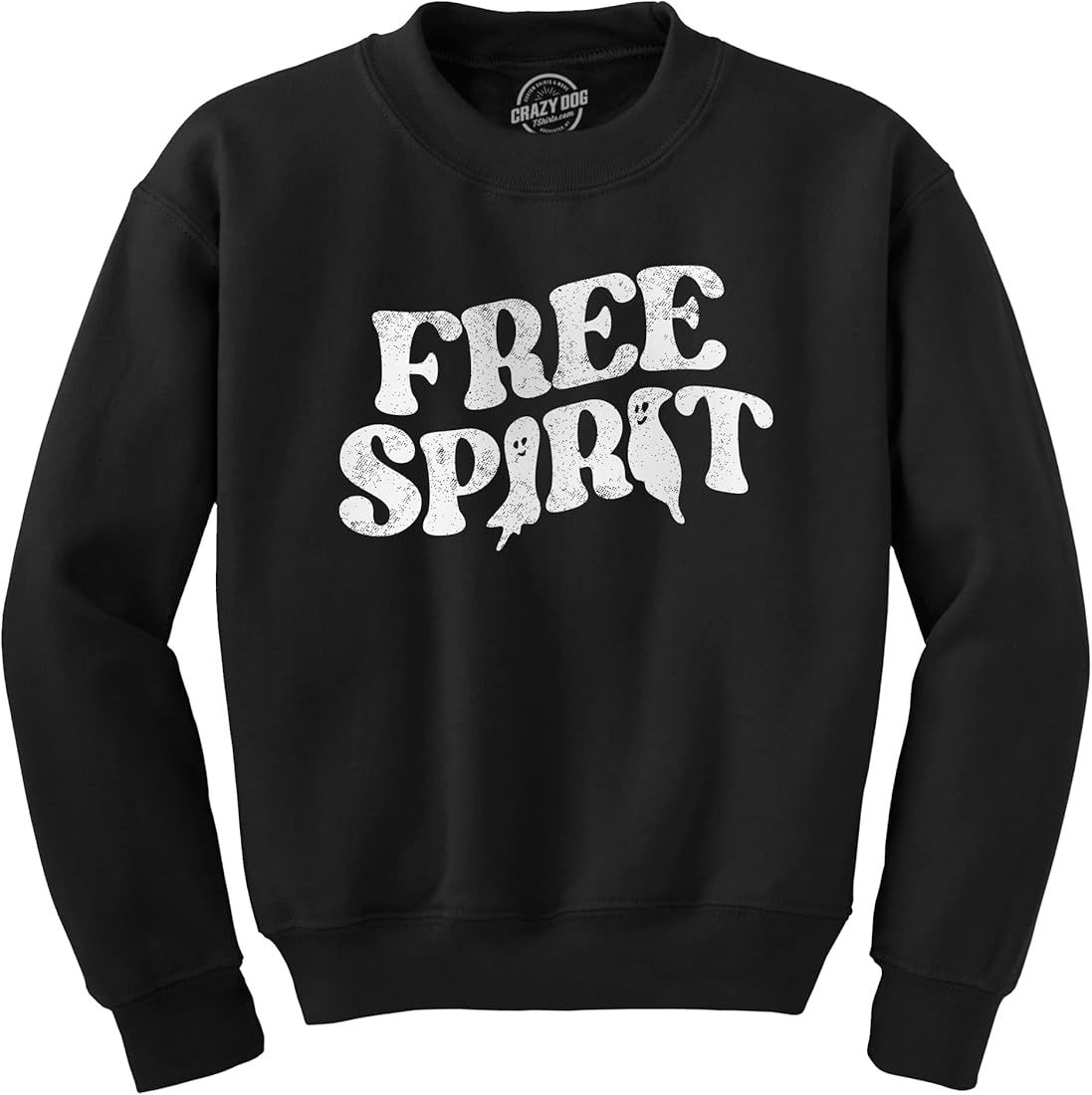 Free Spirit Crewneck Sweatshirt Funny Halloween Party Ghost Graphic Novelty Long Sleeve | Amazon (US)