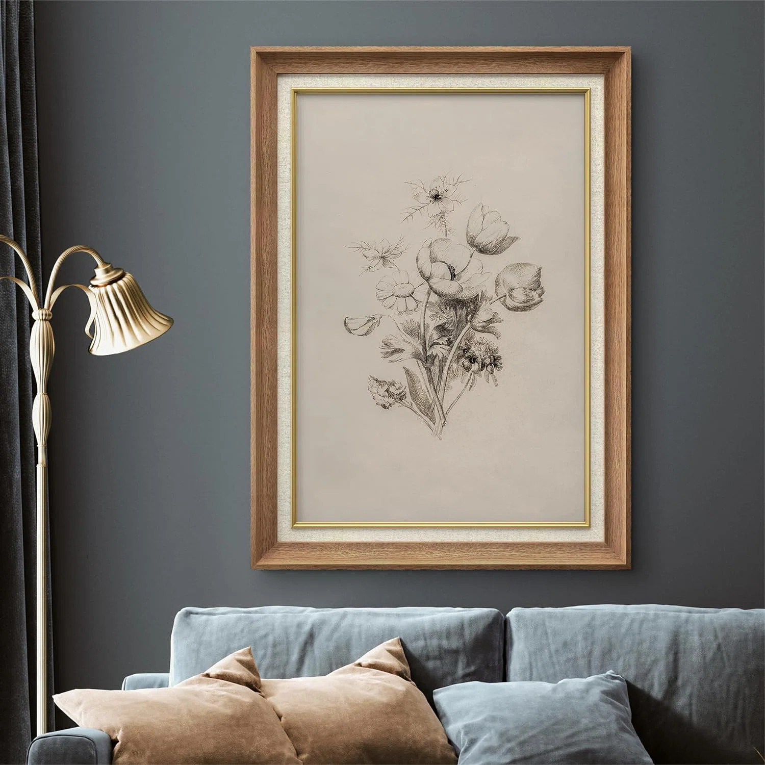 Neutral Floral Botanical Sketch Minimalist - Picture Frame Painting on Canvas | Wayfair North America