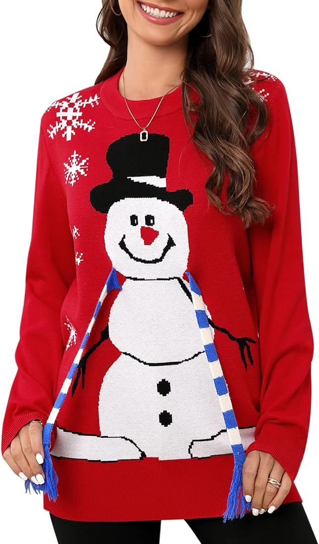 KOJOOIN Ugly Christmas Sweater for Women Funny Holiday Sweaters Tacky Christmas Sweaters for Women | Amazon (US)