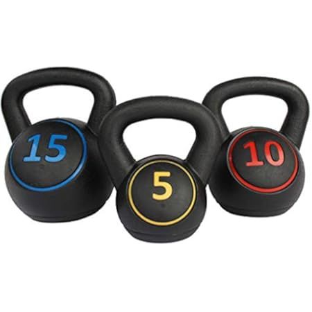 Best Choice Products 3-Piece Kettlebell Set with Storage Rack, HDPE Coated Exercise Fitness Concrete | Amazon (US)