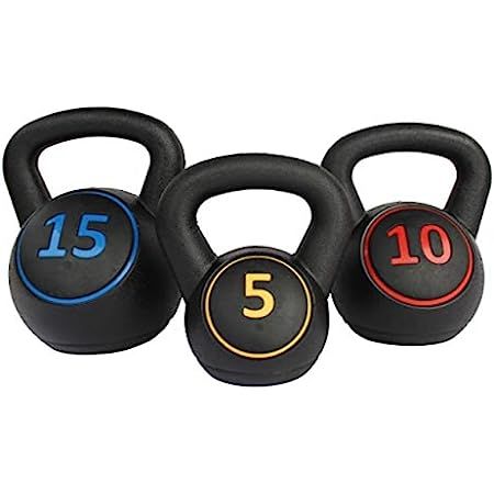 Best Choice Products 3-Piece Kettlebell Set with Storage Rack, HDPE Coated Exercise Fitness Concrete | Amazon (US)