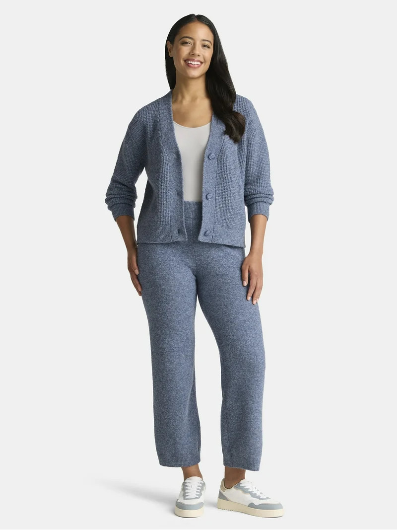 Time and Tru Women's and Women's Plus Cardigan and Pants Sweater Set, 2-Piece, Sizes XS-4X | Walmart (US)
