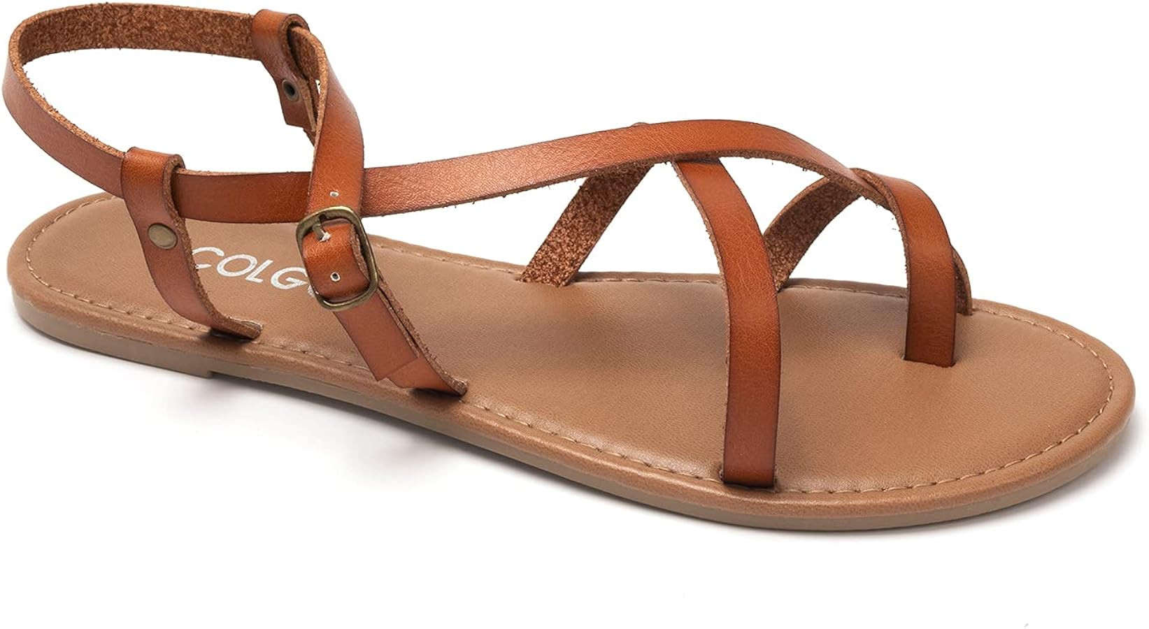 Colgo Women's Summer Strappy Flat Sandals, Adjustable Casual Fisherman Sandal with Open Toe Sling... | Amazon (US)