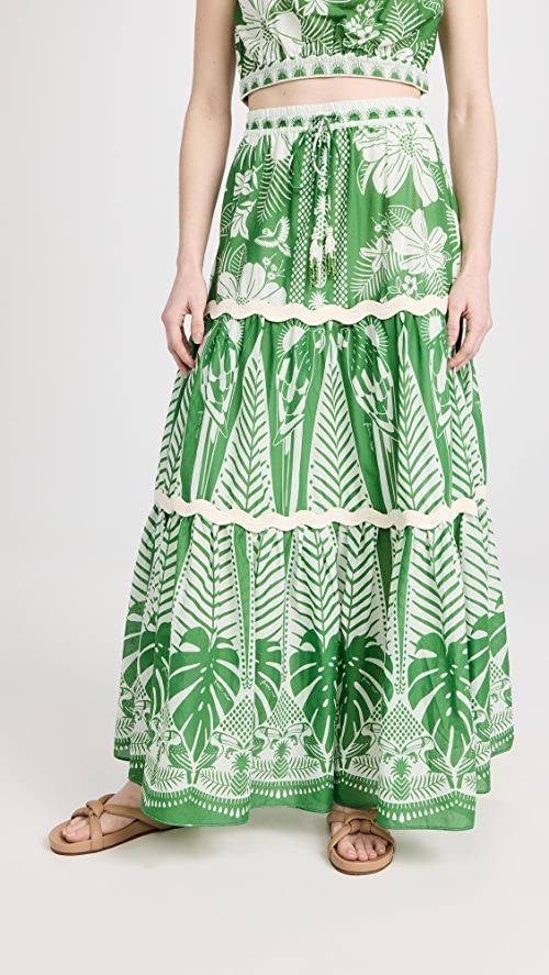 FARM Rio Macaw Elegance Off White Maxi Skirt | SHOPBOP | Shopbop