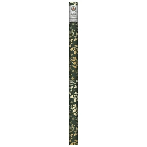 Gold and Green Botanical Premium Heavyweight Christmas Wrapping Paper, 25 sq ft, by My Texas Hous... | Walmart (US)