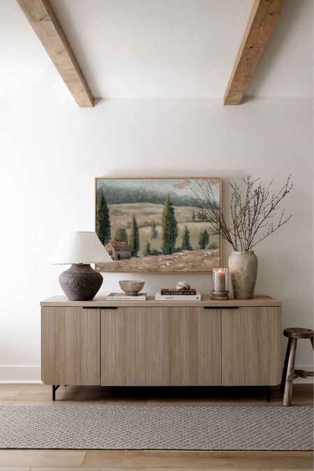 Modern organic entryway decor! Love this sideboard - such a great design and price! Shop the Memorial Day Sale at collectionprints.com and save up to 60% off on all art and frames! This is the 40x30” natural float frame canvas 

#LTKSeasonal #LTKsalealert #LTKhome