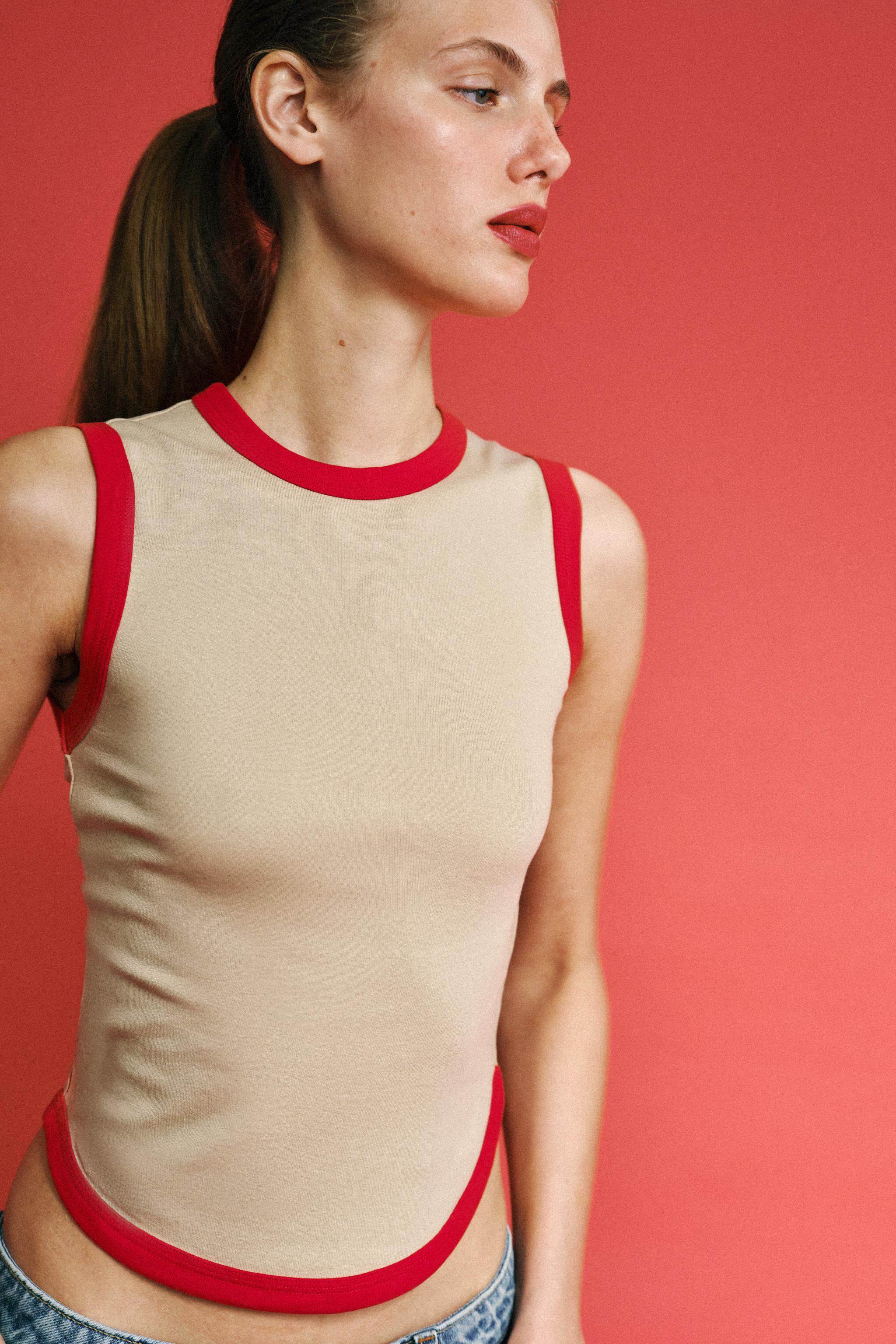 CONTRAST TRIM T-SHIRT | Zara US