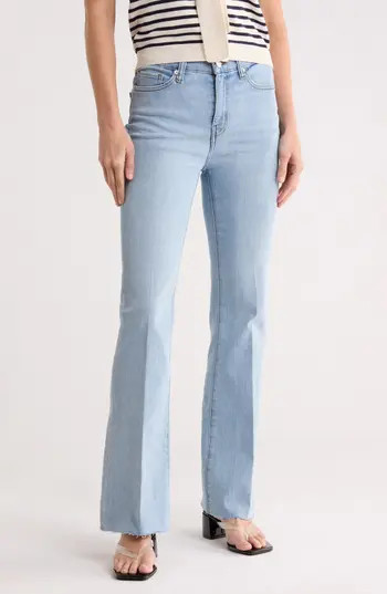 FRAME Le Easy Flare Leg Jeans in Temper Raw Fray at Nordstrom Rack, Size 25 | Nordstrom Rack