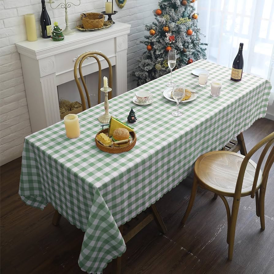 Checkered Tablecloth Rectangle, Buffalo Plaid Table Cloth Waterproof Gingham Tablecloths, Washabl... | Amazon (US)