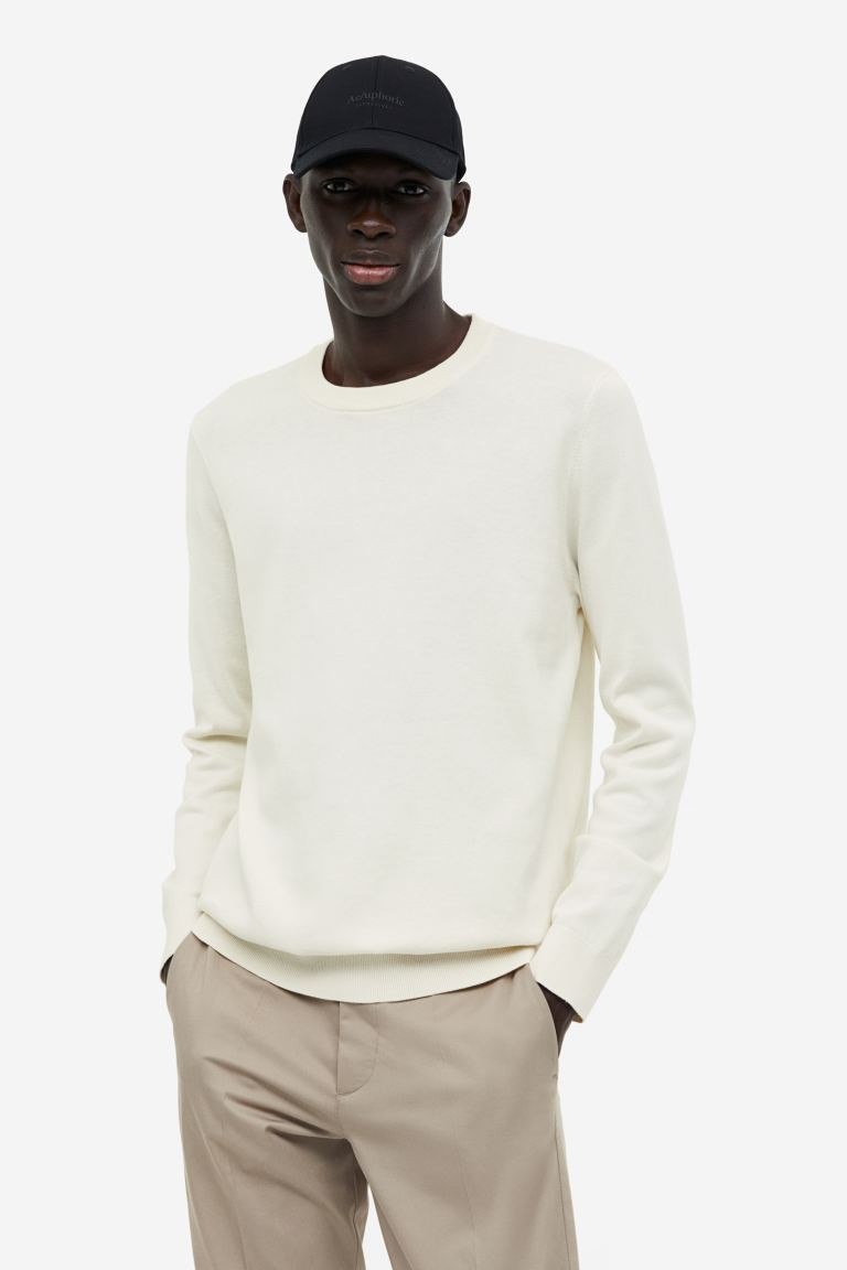 Slim Fit Fine-knit cotton jumper | H&M (UK, MY, IN, SG, PH, TW, HK)