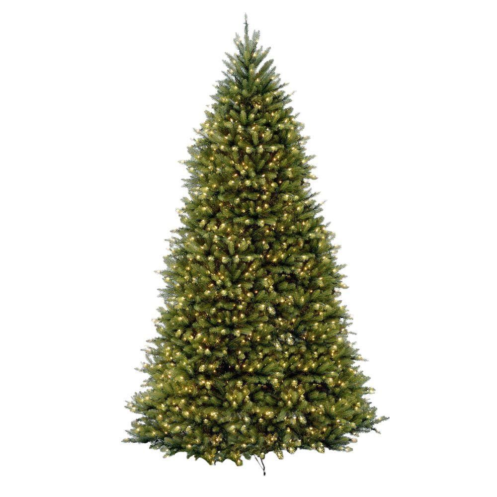 12 ft. Dunhill Fir Pre-Lit Artificial Christmas Tree with 1500 Clear Mini Lights | The Home Depot