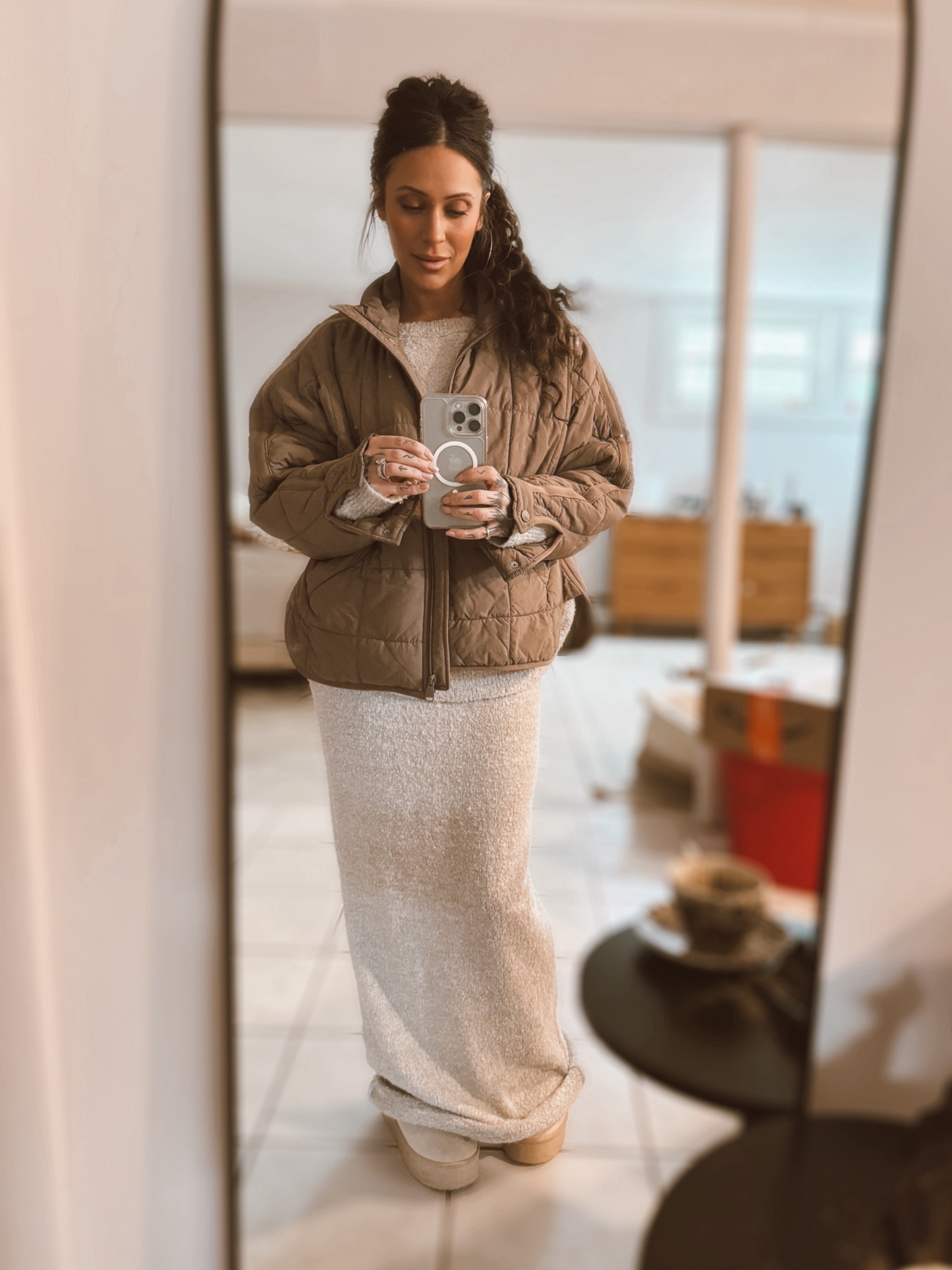 Knit Fitted Maxi Skirt Winter Clothes | Puffer Jacket | Coat | Winter Outfit | winter work outfit 

#LTKStyleTip #LTKWorkwear #LTKGiftGuide