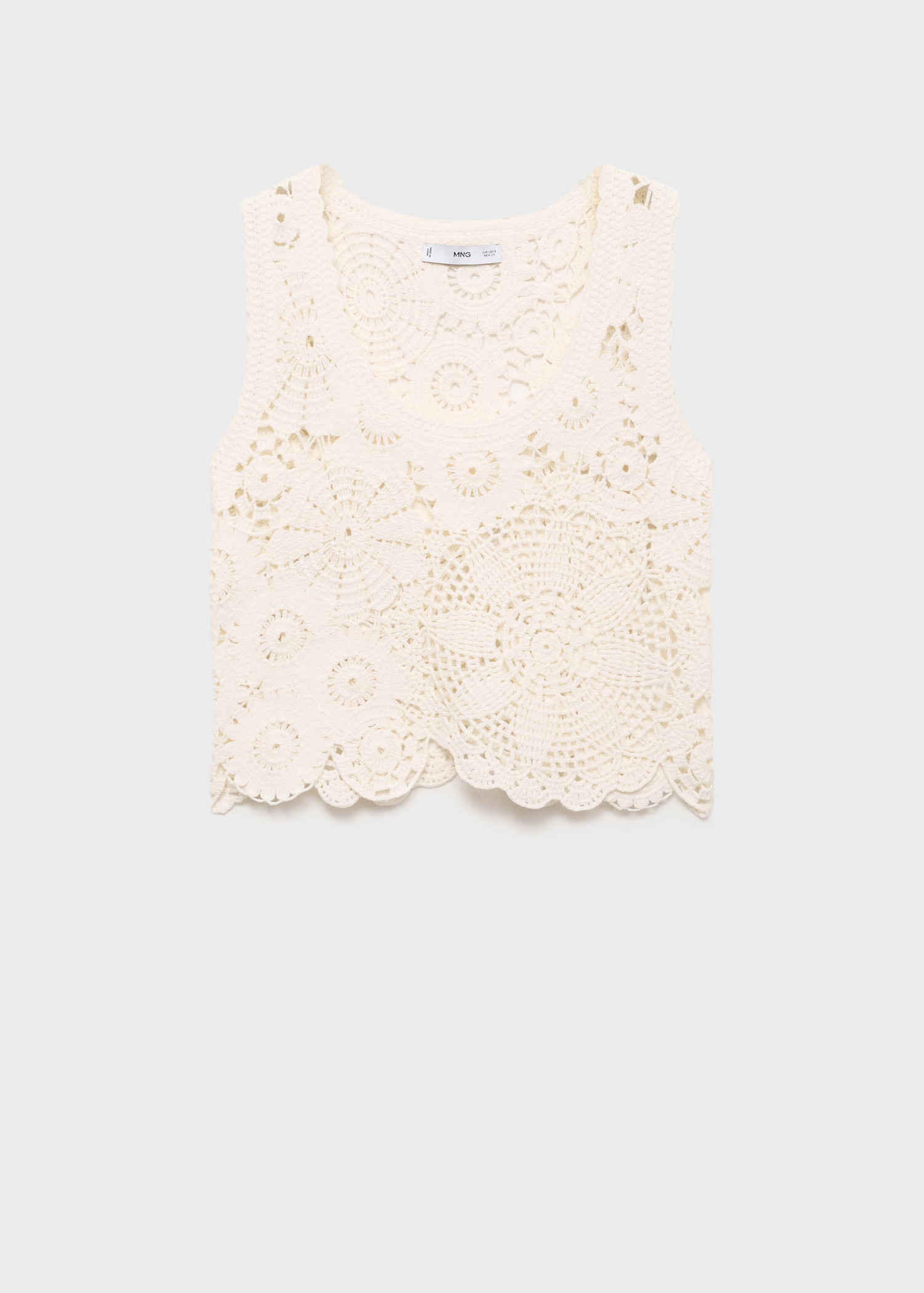 Crochet top with flowers - Women | MANGO USA | Mango (US/MX/AU)