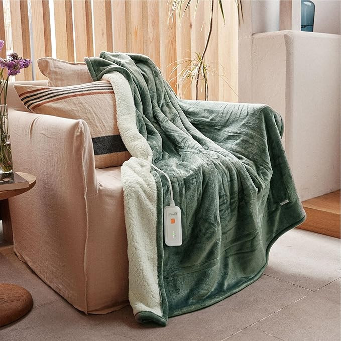 GOTCOZY Heated Blanket Electric Throw 50''X60''- Soft Silky Plush Electric Blanket with 4 Heating... | Amazon (US)