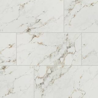 Maisto Safari Calacatta 24 in. x 48 in. Polished Porcelain Marble Look Floor and Wall Tile (15.5 ... | The Home Depot