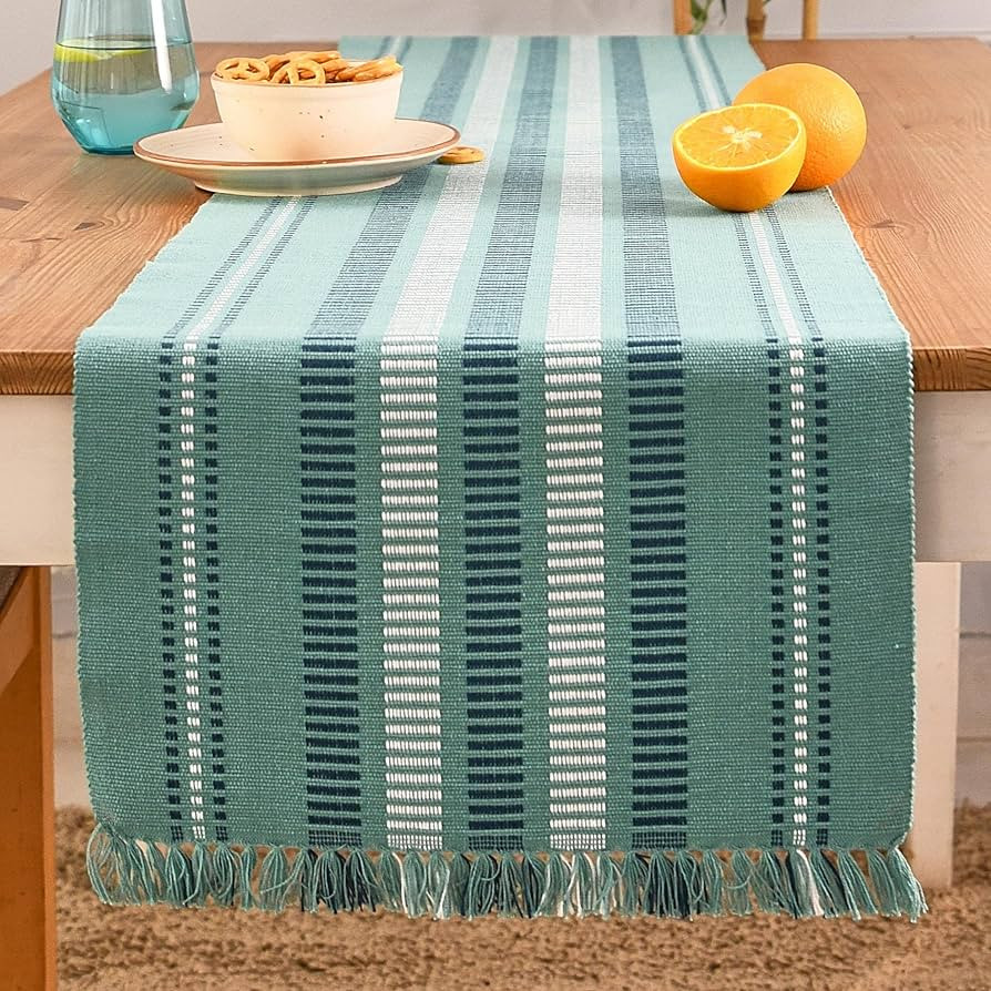 Folkulture Farmhouse Table Runner 72 Inches Long for Boho Décor, 100% Cotton White Table Runner ... | Amazon (US)