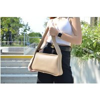 Beige Handmade Designer Crossbody Bag, Personalized Cross Body Bags For Women, Cute Slouchy Leather Purse, Women Gift | Etsy (US)