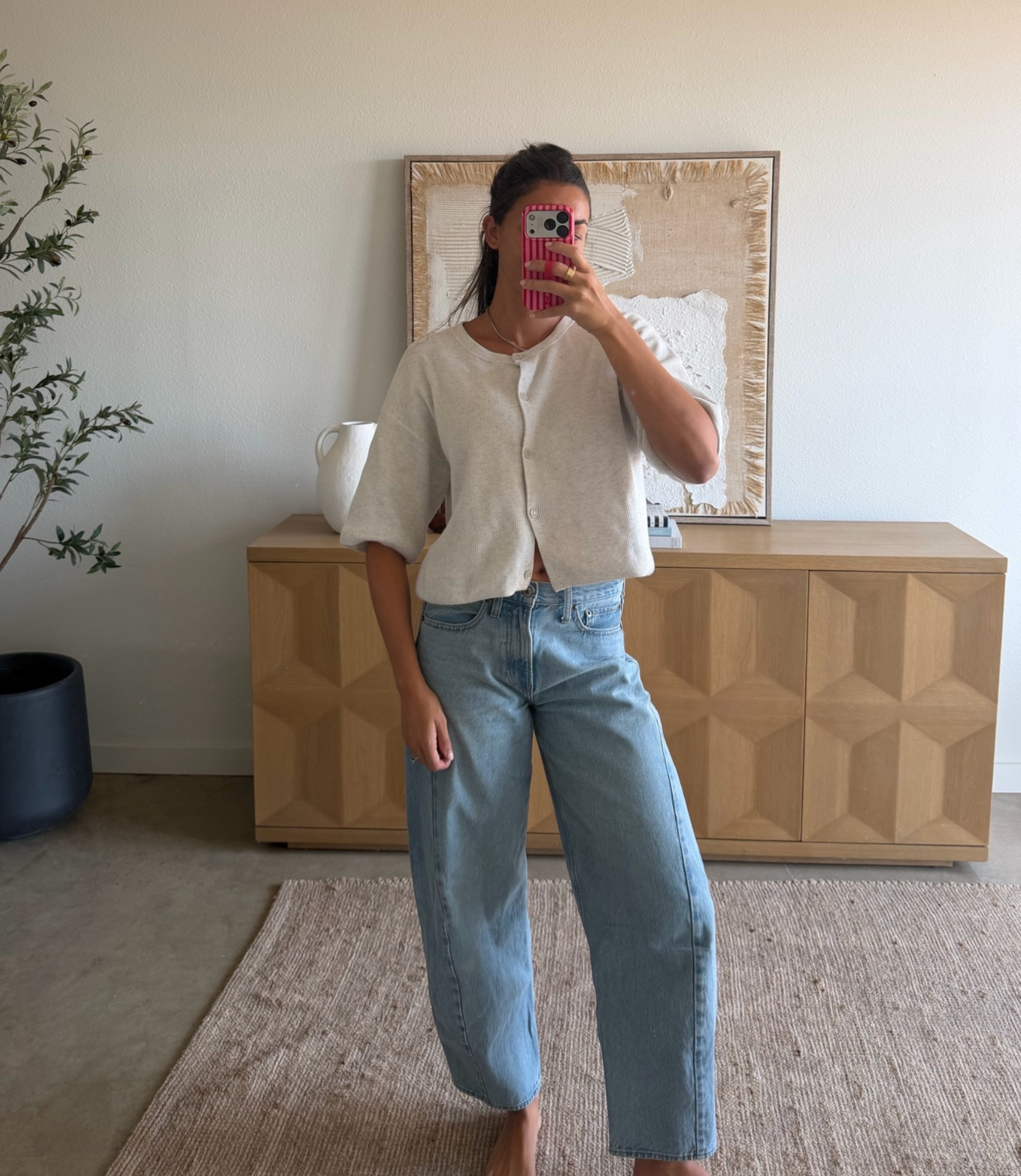 Wearing a 26 in Abercrombie jeans! So comfy for fall and postpartum