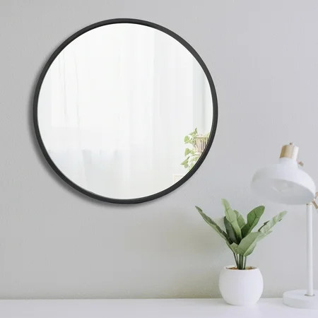 HomGarden Modern Circle Wall Mirror 18 Black Round Mirror Wall Mounted | Walmart (US)