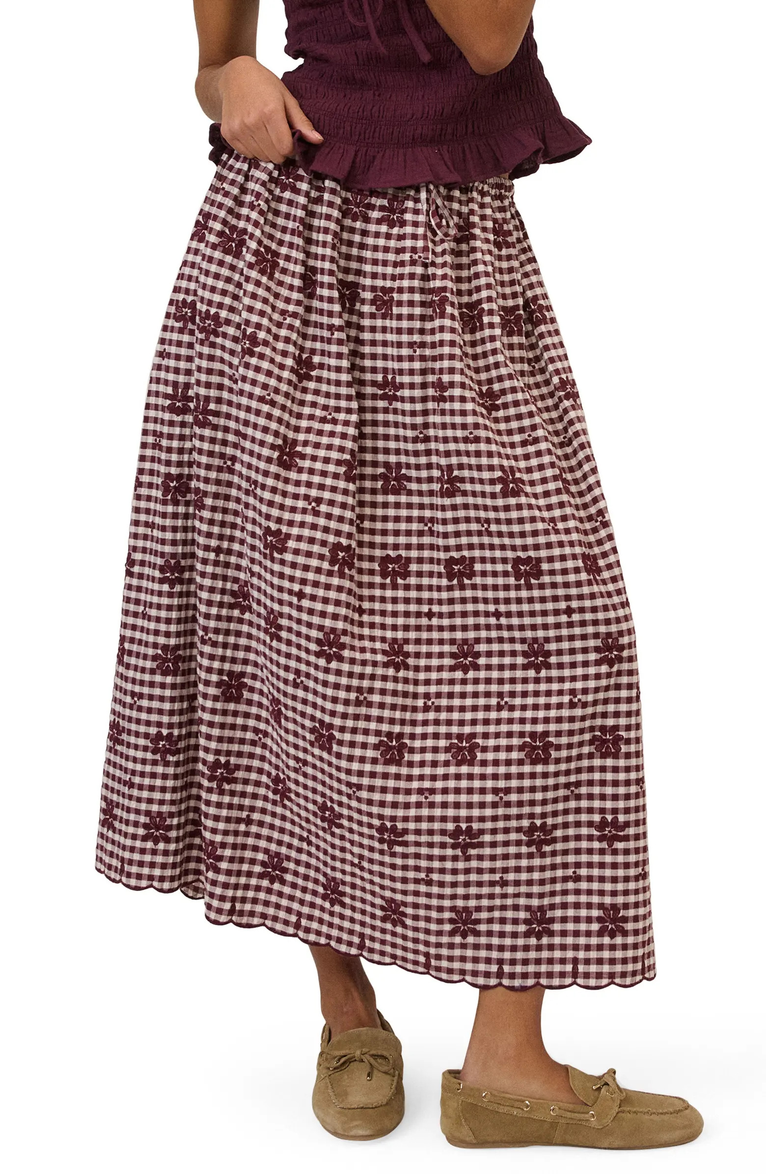 Naples Cotton Blend Midi Skirt | Nordstrom