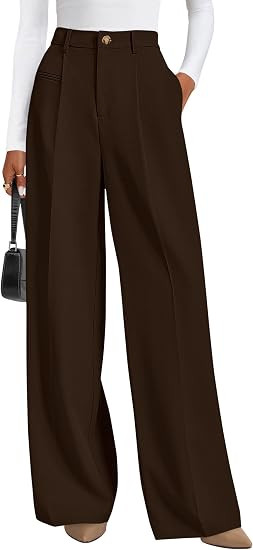 High Waisted Flowy Business Casual Palazzo Pants, Professional Office Trousers Slacks, Interview ... | Amazon (US)