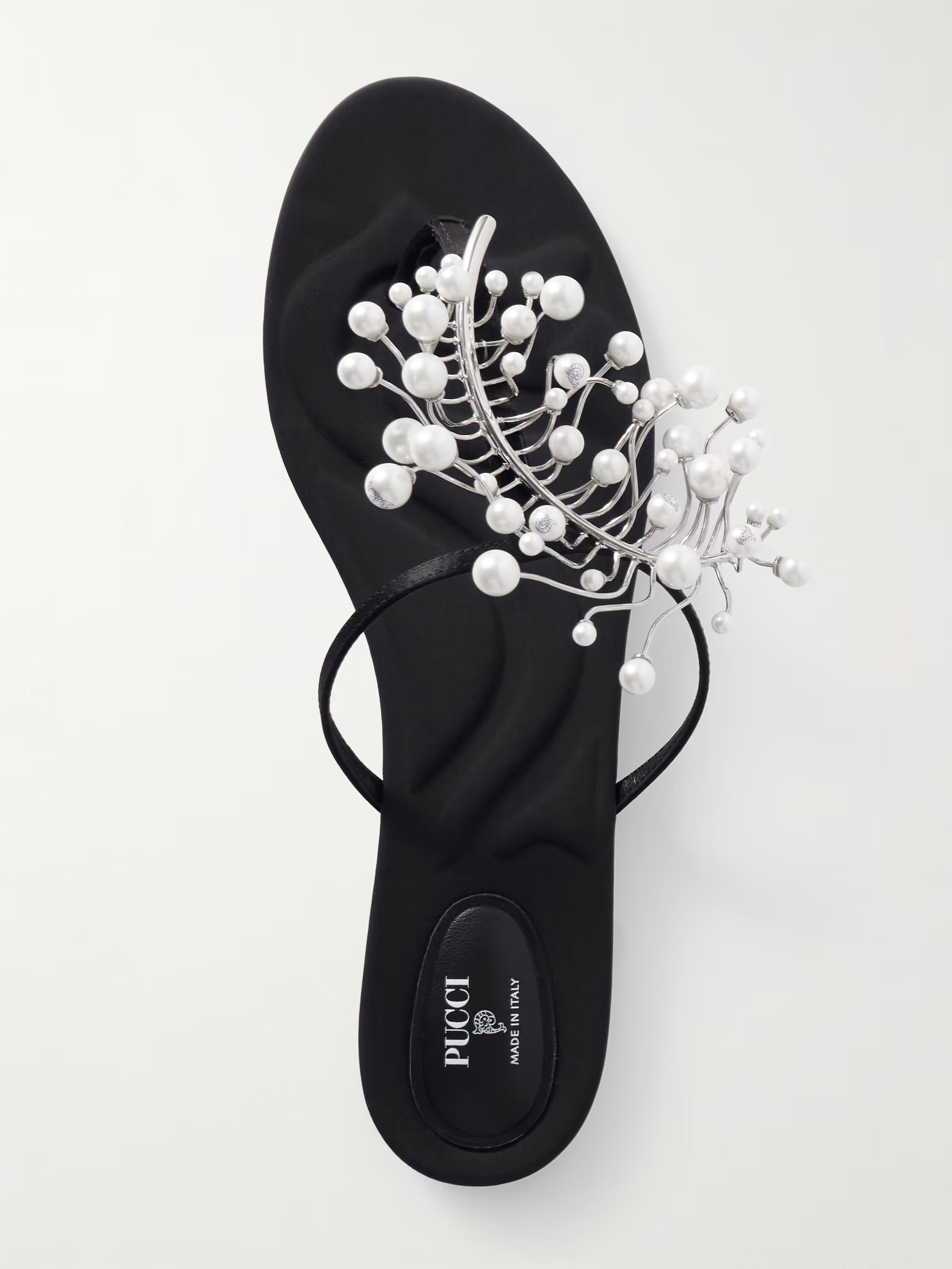 Embellished satin flip flops | NET-A-PORTER (US)
