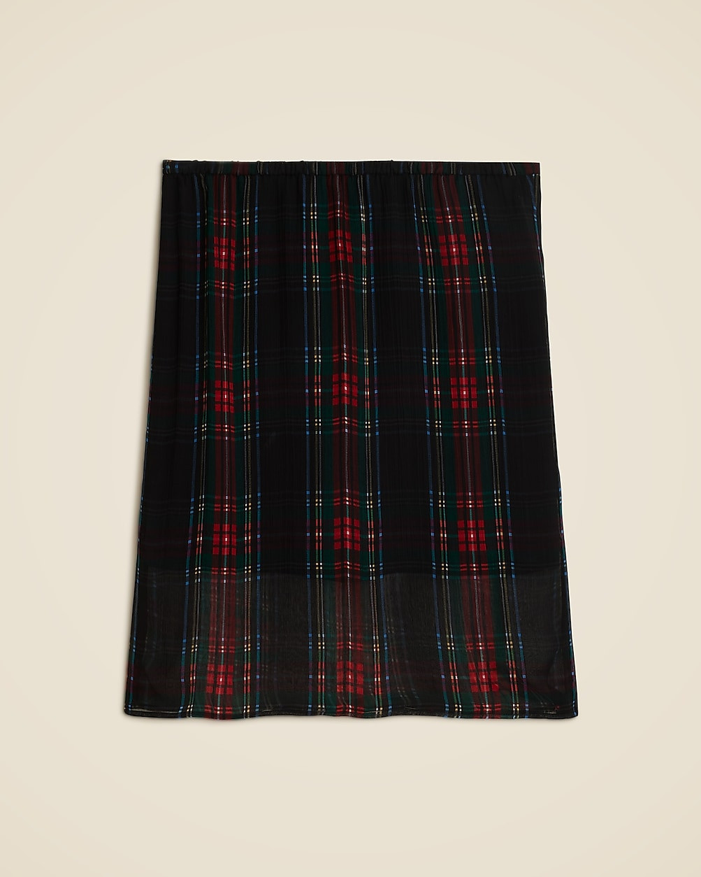 Gwen knee-length layered slip skirt in tartan crinkle chiffon | J. Crew US