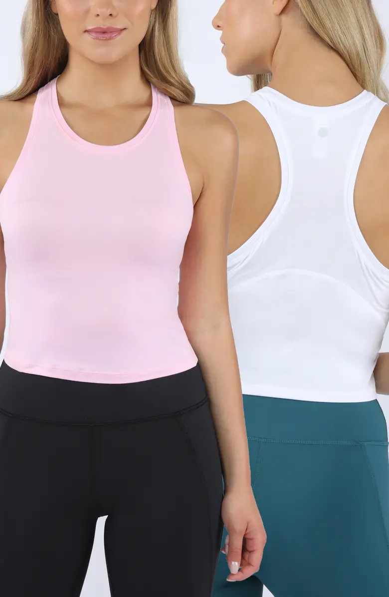 90 DEGREE BY REFLEX Racerback Crop Tank Top - Pack of 2 | Nordstromrack | Nordstrom Rack