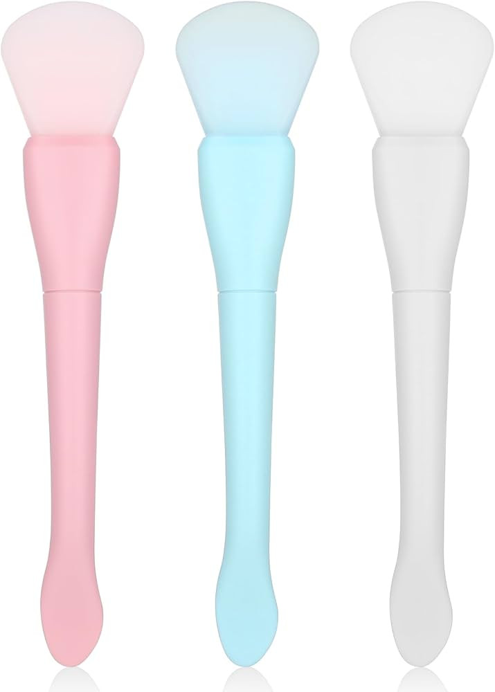 Ouligay 3PCS Silicone Face Mask Brush Applicator Double-Ended Face Mask Brush Flexible Facial Mud... | Amazon (US)