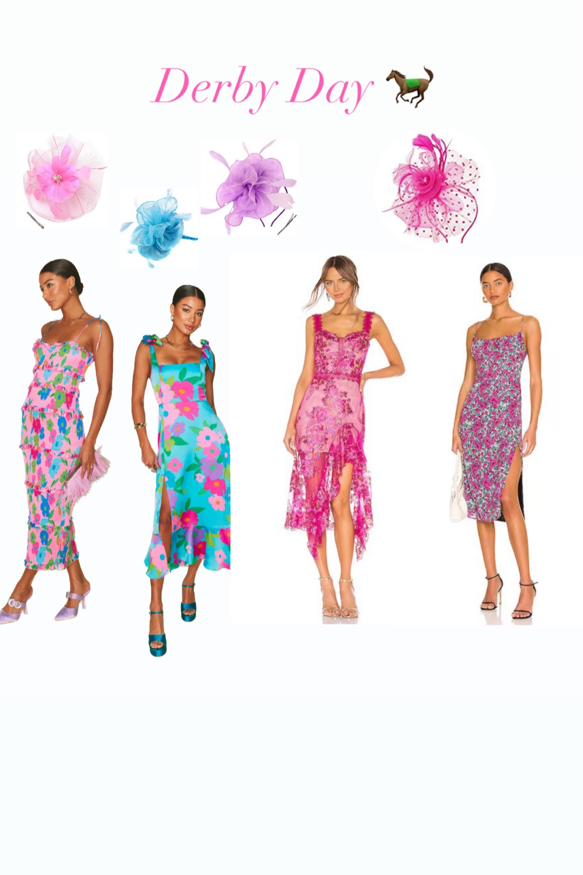 Kentucky derby 
Derby dresses
Churchill downs
Horse races 
Horse racing
Polo match 
Summer dresses
Spring dresses
Floral dress 
Fascinators
Derby hat 
Derby fascinators
Derby head piece 
Show me your Mumu 
Kentucky derby outfit
Derby party outfit 
Kentucky derby 

#LTKunder100 #LTKstyletip #LTKFind
