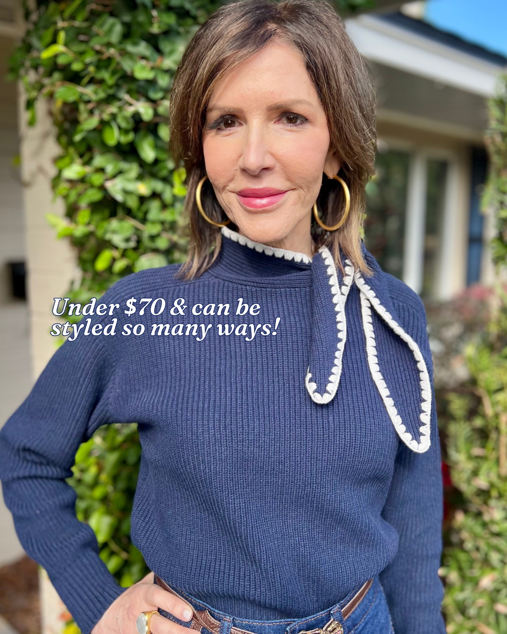 navy sweater, over 50 outfits 

#LTKootd #LTKOver40 #LTKSeasonal