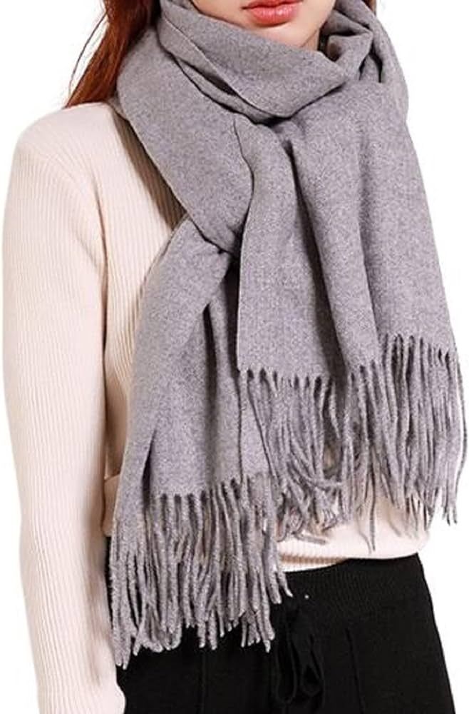 Wander Agio Women's Fashion Scarves Long Shawl Winter Thick Warm Knit Large Plaid Scarf | Amazon (US)