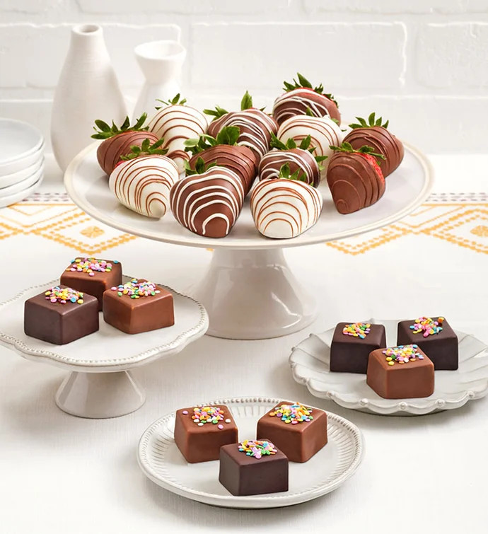 Celebration Cheesecake Bites™ with Gourmet Drizzled Strawberries | Shari's Berries